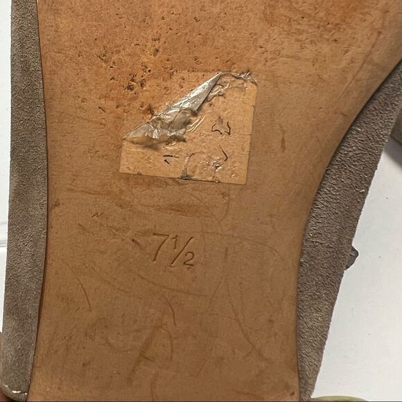 Madewell Womens April Suede Taupe Lace Up Ballet Flats 7.5 - Picture 10 of 11